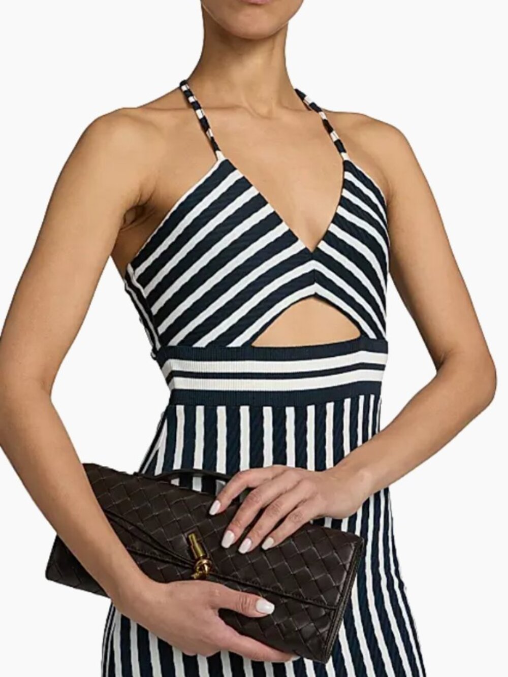 Ramy Brook Stevie Halterneck Striped Midi-Dress Small - Picture 4 of 10